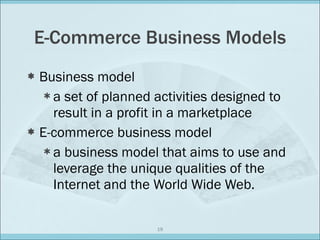 E-Commerce Business Models ,[object Object],[object Object],[object Object],[object Object]