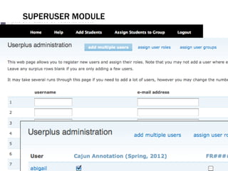 SUPERUSER MODULE
 