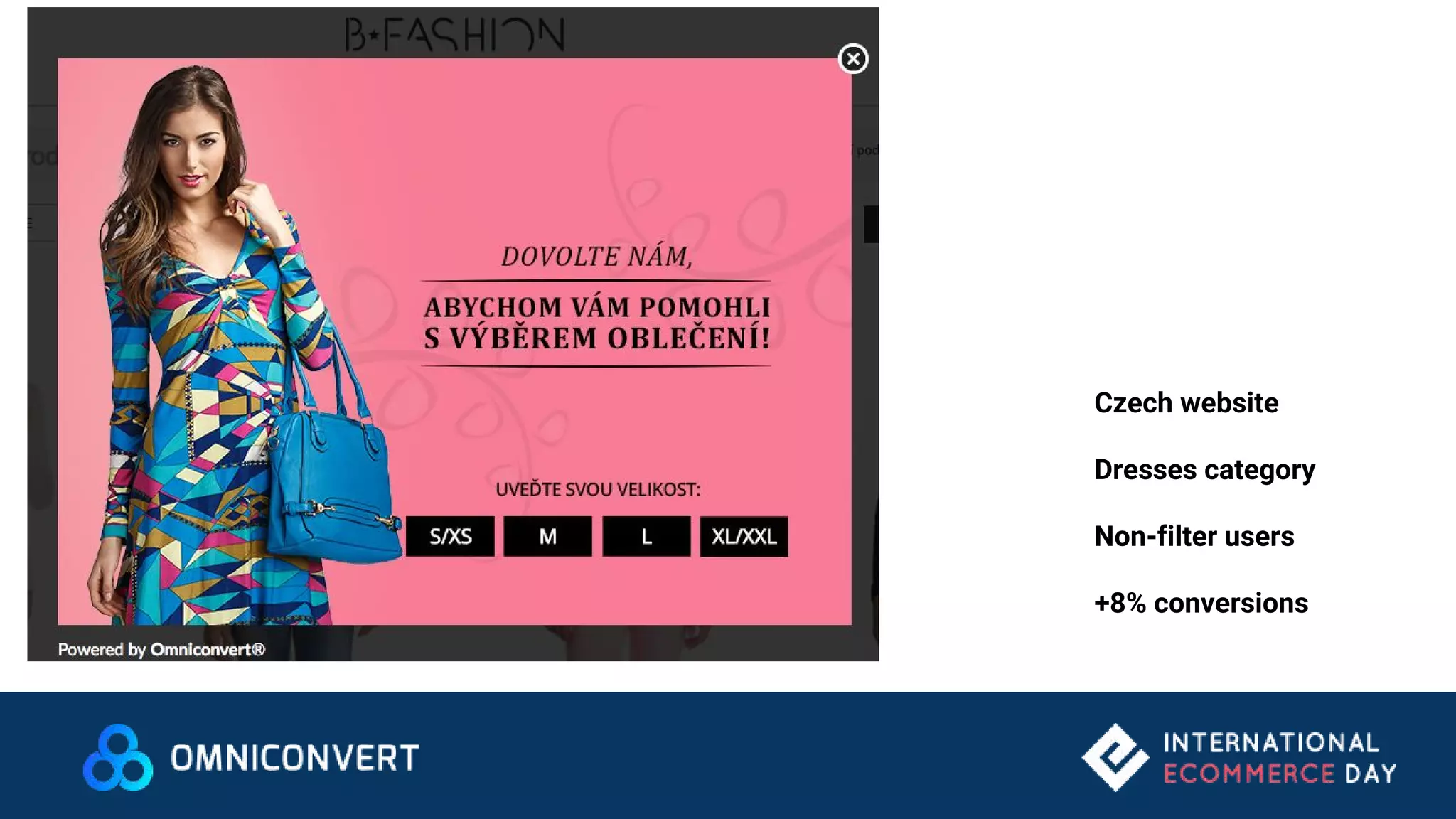 Czech website
Dresses category
Non-filter users
+8% conversions
 