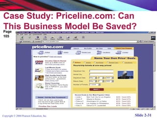 Case Study: Priceline.com: Can
This Business Model Be Saved?
Page
105

Copyright © 2004 Pearson Education, Inc.

Slide 2-31

 