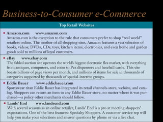 Business-to-Consumer e-Commerce
 