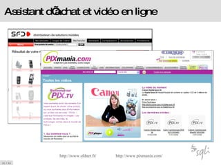 Assistant d’achat et vidéo en ligne http://www. sfdnet .fr/ http://www. pixmania .com/ 
