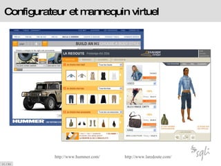 Configurateur et mannequin virtuel http://www. laredoute .com/ http://www. hummer .com/ 