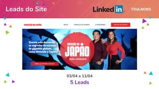 Leads do Site
03/04 a 11/04
5 Leads
 
