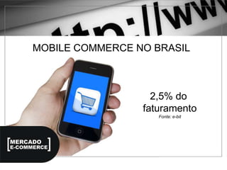 1 – GOOGLE ADWORDS
MOBILE COMMERCE NO BRASIL
2,5% do
faturamento
Fonte: e-bit
 