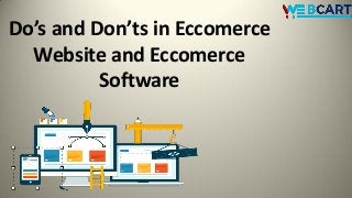 Do’s and Don’ts in Eccomerce
Website and Eccomerce
Software
 