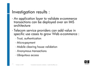 E-commerce transaction validation using IMS 