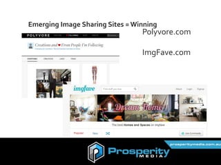 @connections8
Emerging Image Sharing Sites = Winning
Polyvore.com
ImgFave.com
 