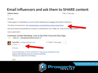 @connections8
Email influencers and ask them to SHARE content
 