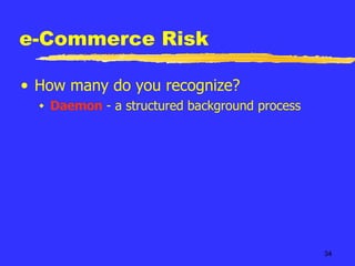 e-Commerce Risk How many do you recognize? Daemon  - a structured background process  