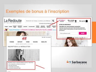 Exemples de bonus à l’inscription
 