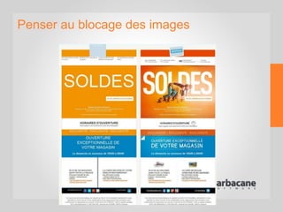 Penser au blocage des images
 