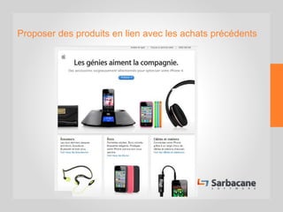 Proposer des produits en lien avec les achats précédents
 