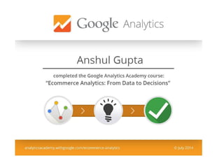 Ecommerce analytics from data to decisions