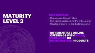 MATURITY
LEVEL3
13
LEAD THE PACK
• Design an agile supply chain
• Re-imagine packaging for the online world
• Develop prod...