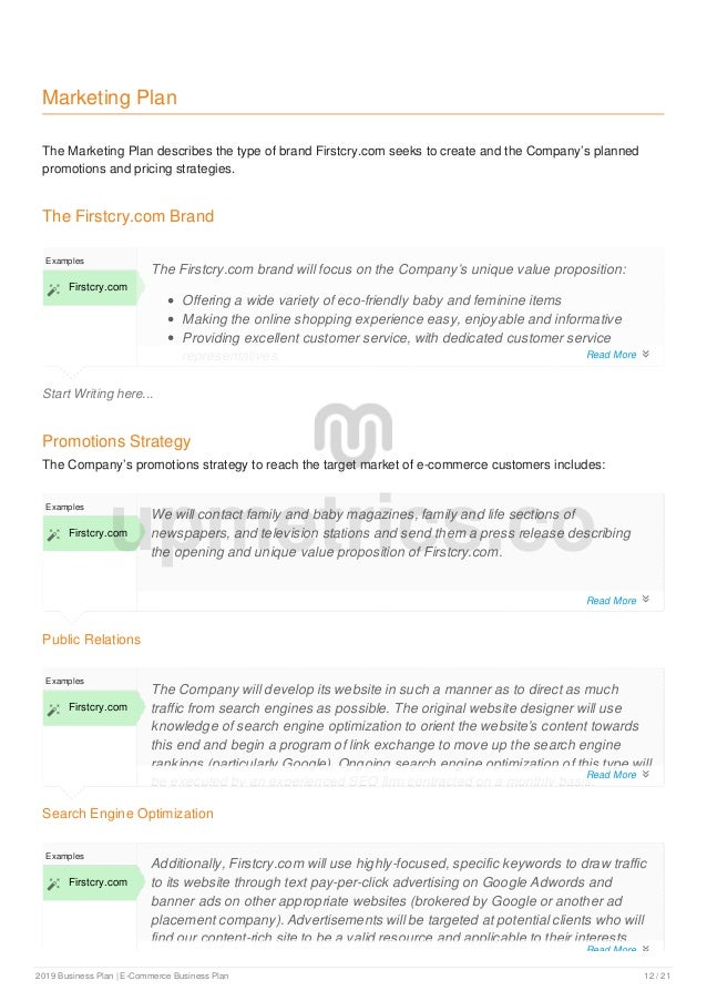 Ecommerce business plan doc picture