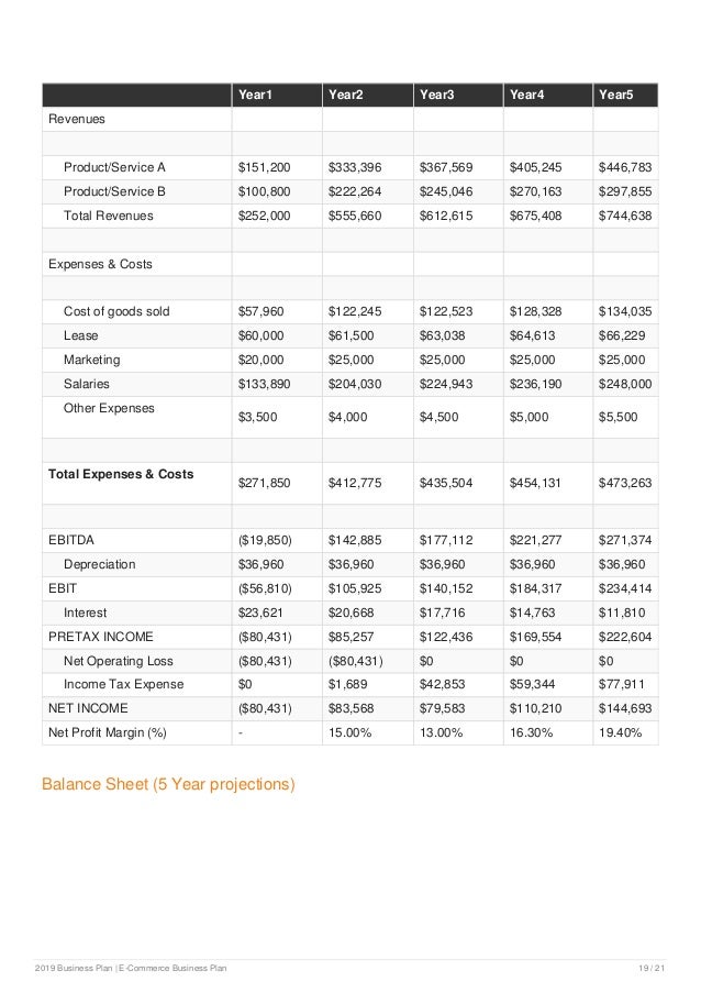 Free ecommerce business plan template doc picture