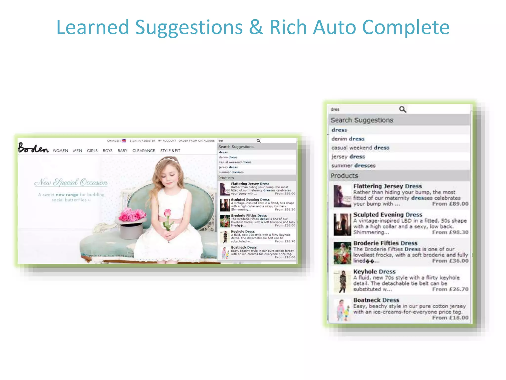 Learned Suggestions & Rich Auto Complete
 
