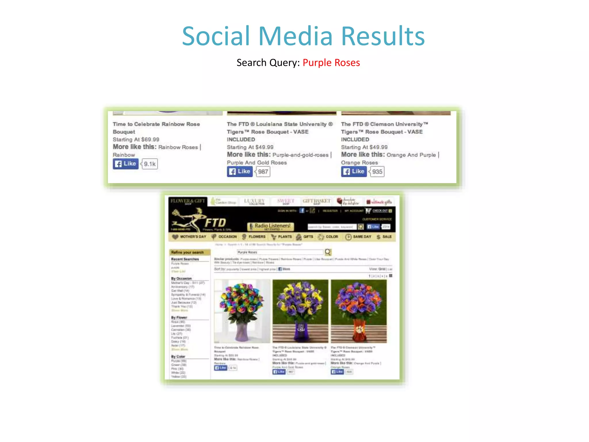 Social Media Results
Search Query: Purple Roses
 