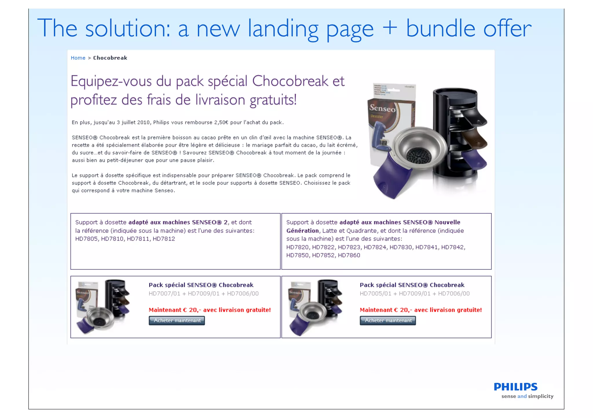The solution: a new landing page + bundle offer
 