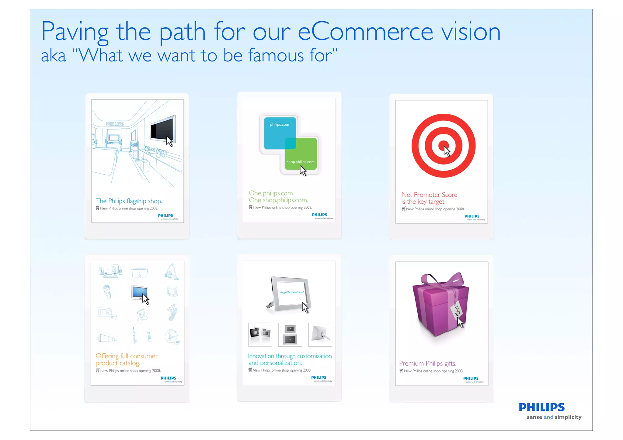 Paving the path for our eCommerce vision
aka “What we want to be famous for”
 