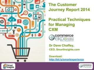 The Customer 
Journey Report 2014 
Practical Techniques 
for Managing 
CXM 
Dr Dave Chaffey, 
CEO, SmartInsights.com 
Download: 
http://bit.ly/smartexperience 
1 
 
