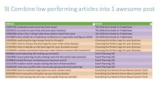 9) Combine low performing articles into 1 awesome post
 