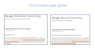 13) Increase page speed
 