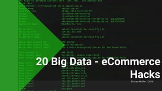 20 Big Data - eCommerce
HacksBritney Muller | 2016
 