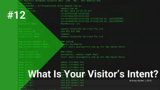 What Is Your Visitor’s Intent?Britney Muller | 2016
#12
 