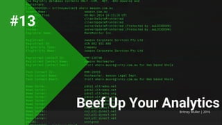 Beef Up Your AnalyticsBritney Muller | 2016
#13
 