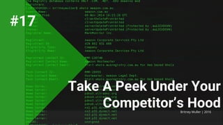 Take A Peek Under Your
Competitor’s HoodBritney Muller | 2016
#17
 