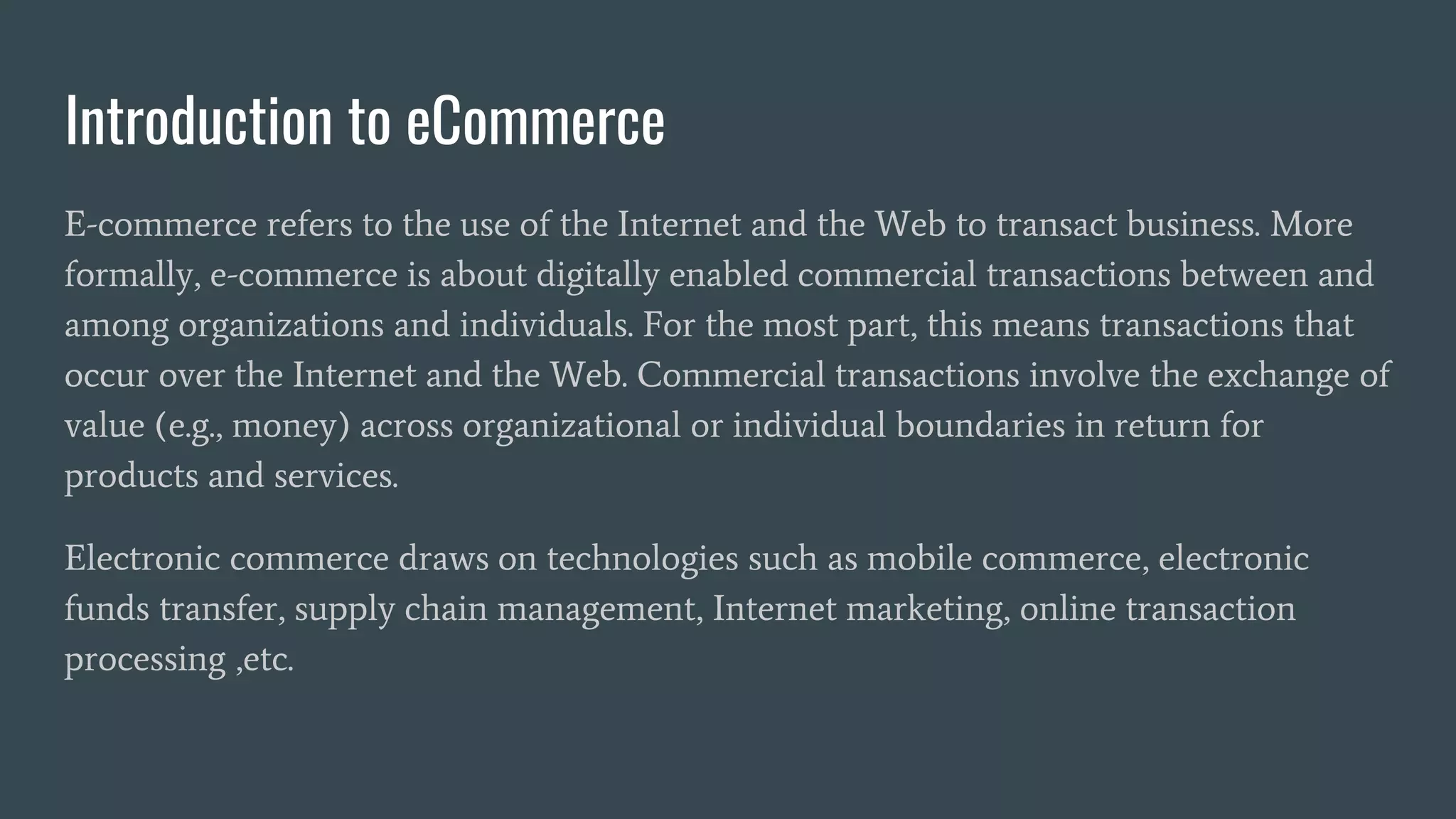 E commerce & international information systems, mis, csvtu | PPT