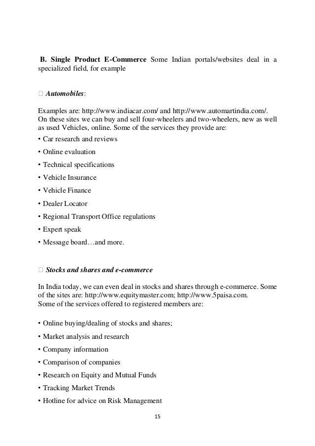 E commerce in India literature review