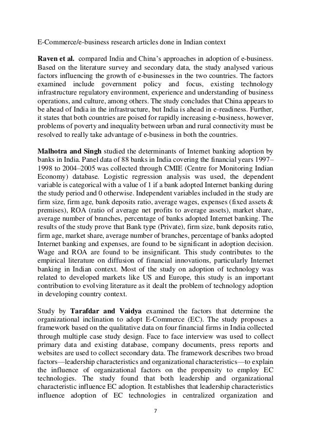 Dissertation proposal e commerce