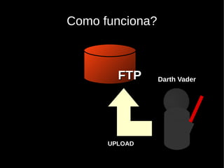 Como funciona?



        FTP      Darth Vader




      UPLOAD
 