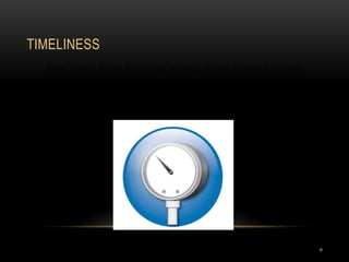 TIMELINESS
9
Faster ordering, delivery and invoicing can reduce the time to market for suppliers
 