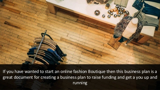 Online fashion store business plan