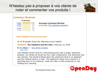 N’hésitez pas à proposer à vos clients de noter et commenter vos produits ! The old good Amazon way. 