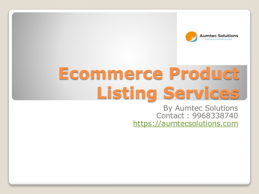 ECommerce Product Listing Services