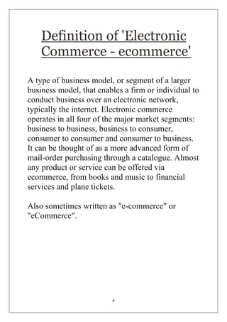 E commerce project report  PDF