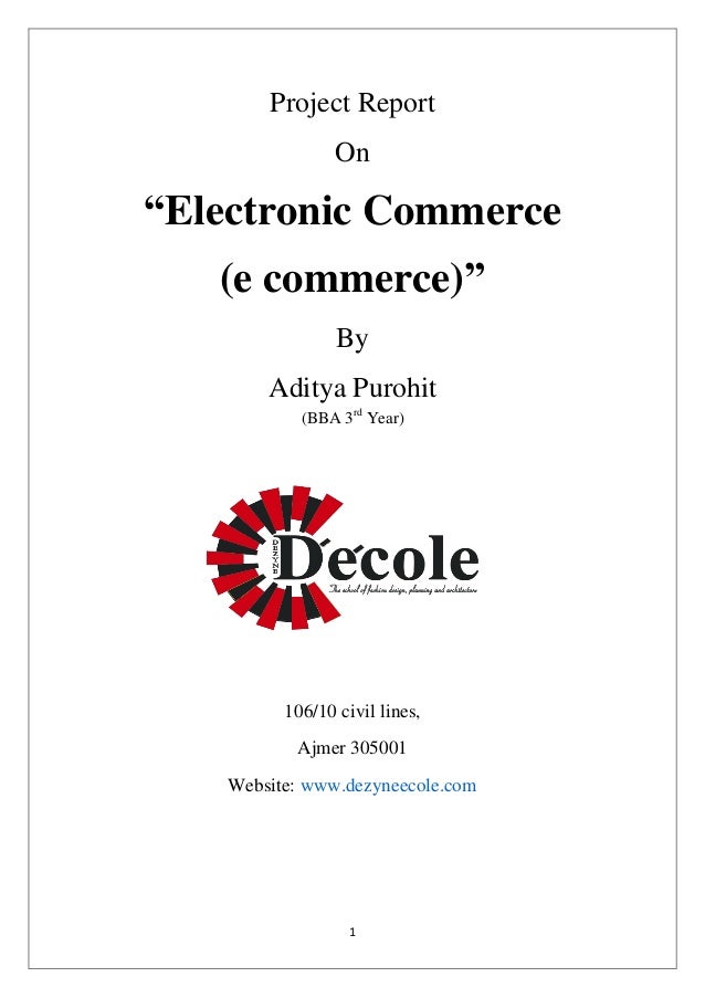 E commerce project report