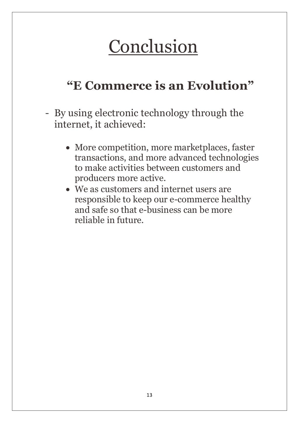 E commerce project report