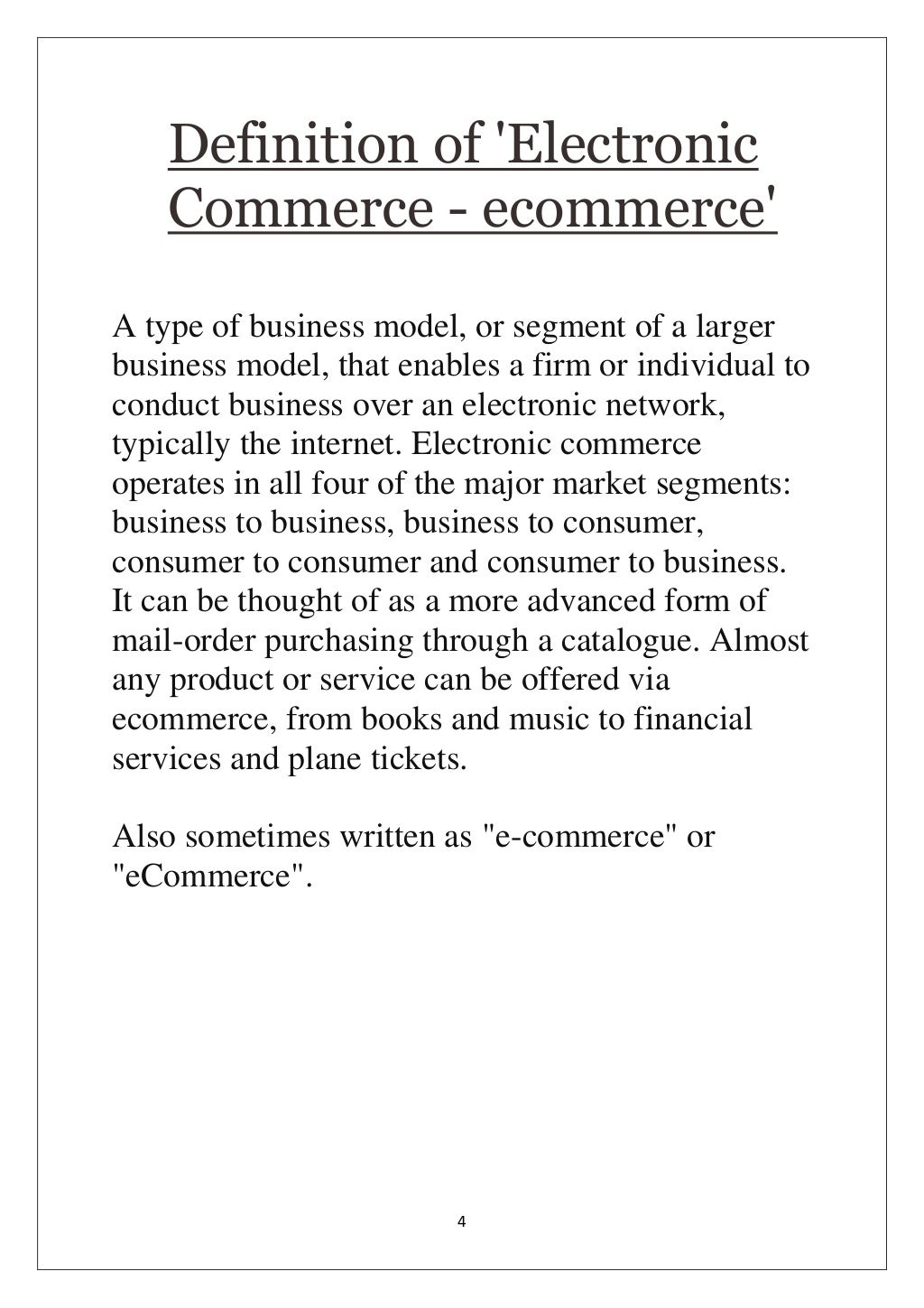 E commerce project report