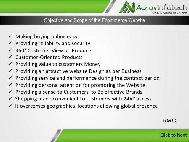 E commerce website designing proposal Form Aarav Infotech