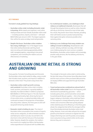 INTRODUCTION
eCommerce Secure Insight - Page 7
Forrester consulting - The business of Australian online retail
Key Finding...