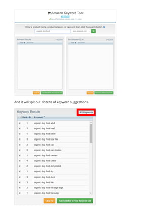 And it will spit out dozens of keyword suggestions.
 