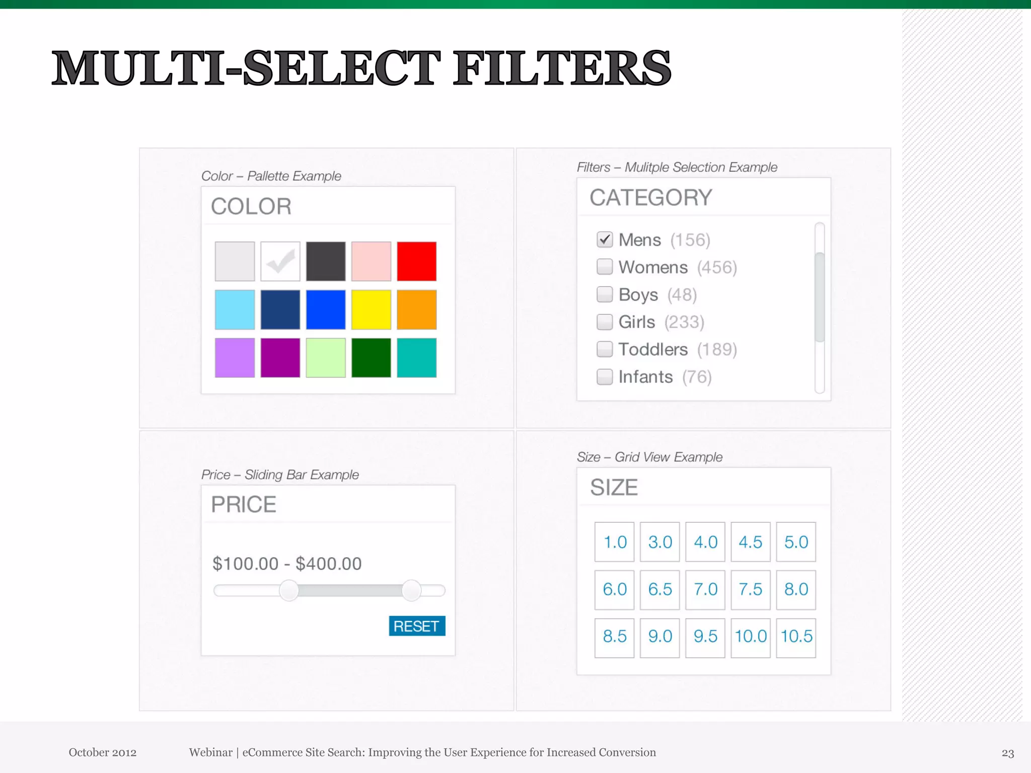 October 2012   Webinar | eCommerce Site Search: Improving the User Experience for Increased Conversion   23
 