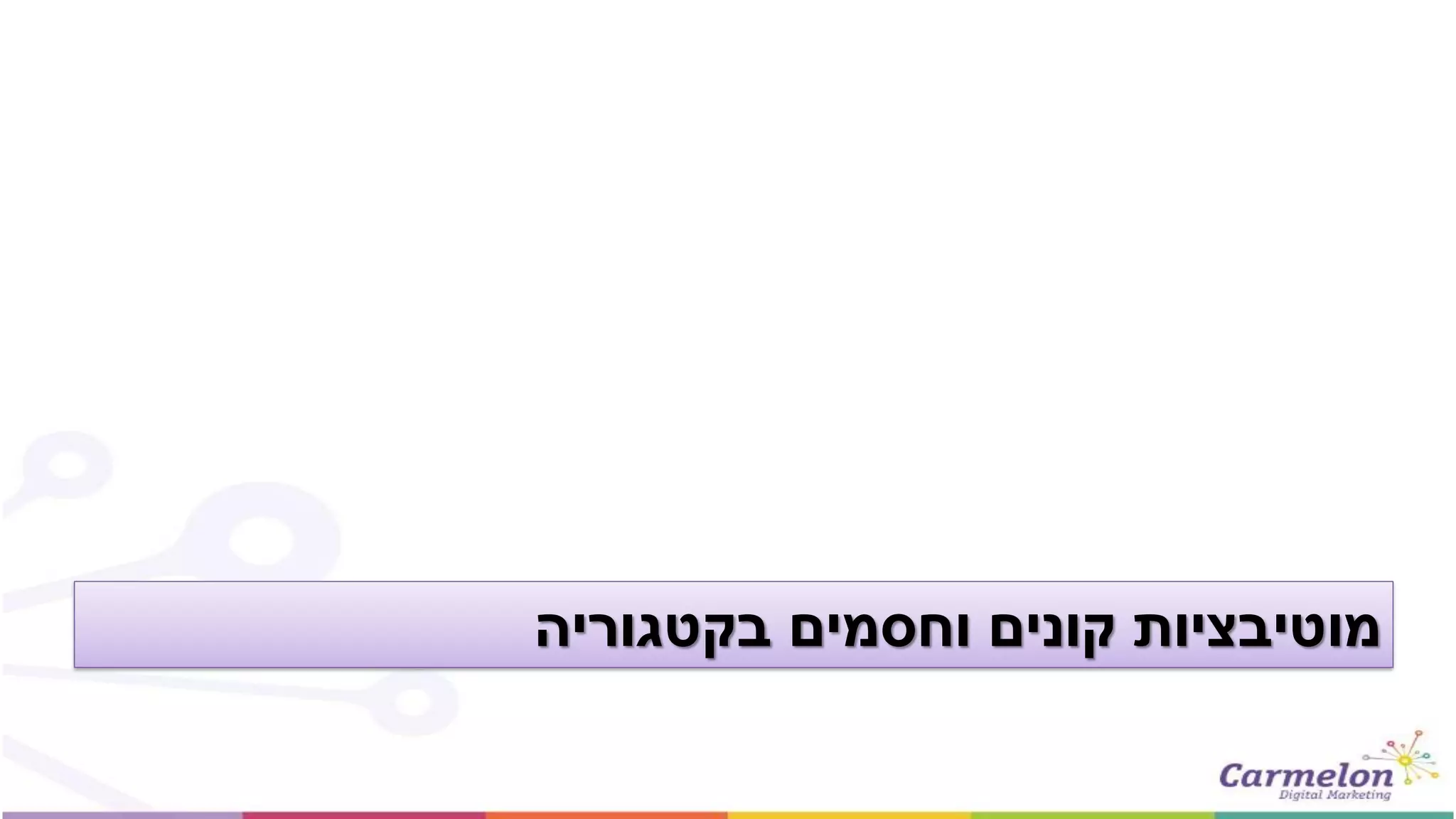 ‫בקטגוריה‬ ‫וחסמים‬ ‫קונים‬ ‫מוטיבציות‬
 