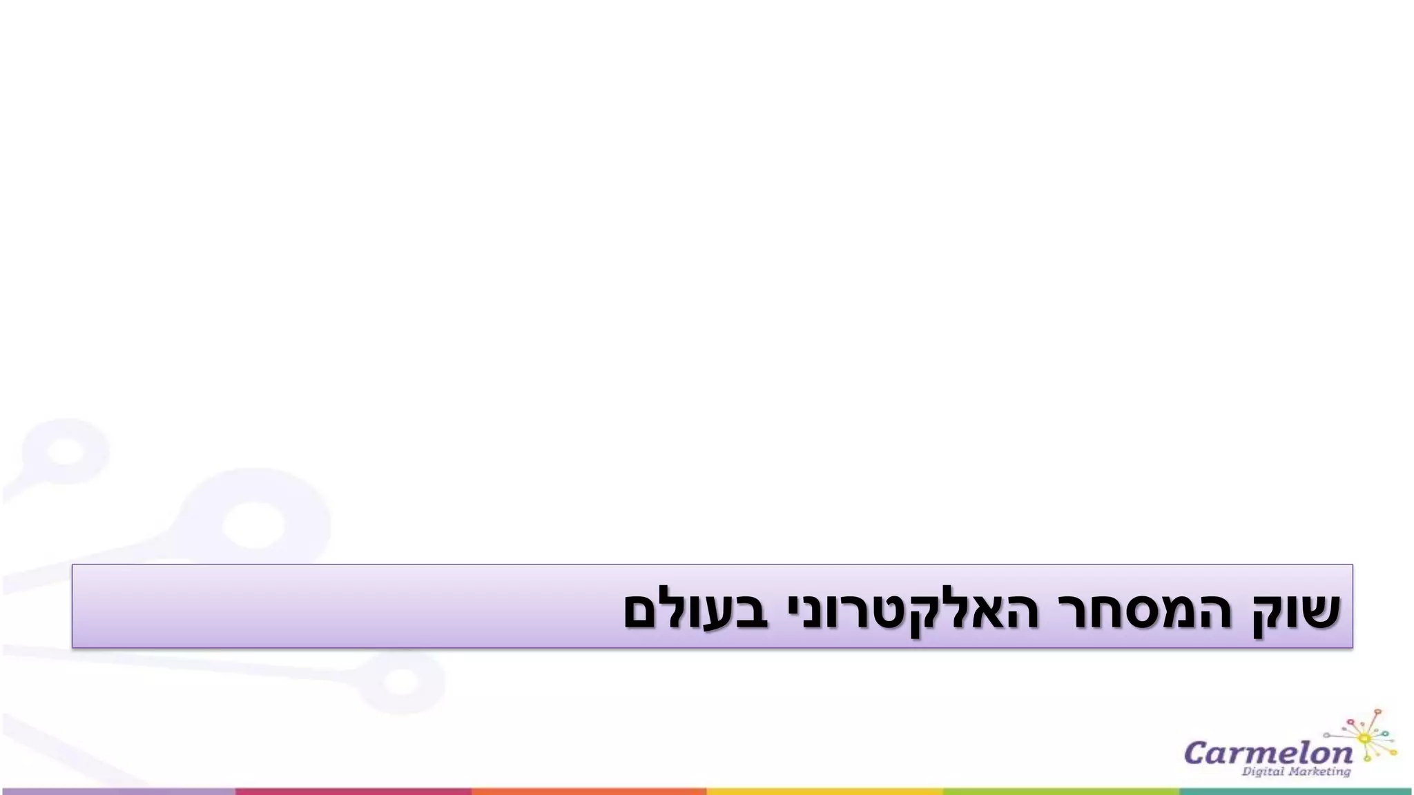 ‫בעולם‬ ‫האלקטרוני‬ ‫המסחר‬ ‫שוק‬
 